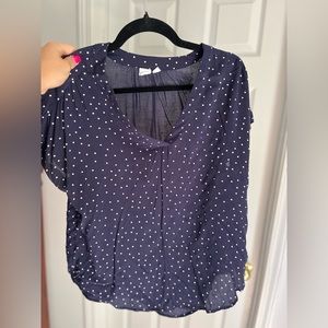 Blue polka dot shirt